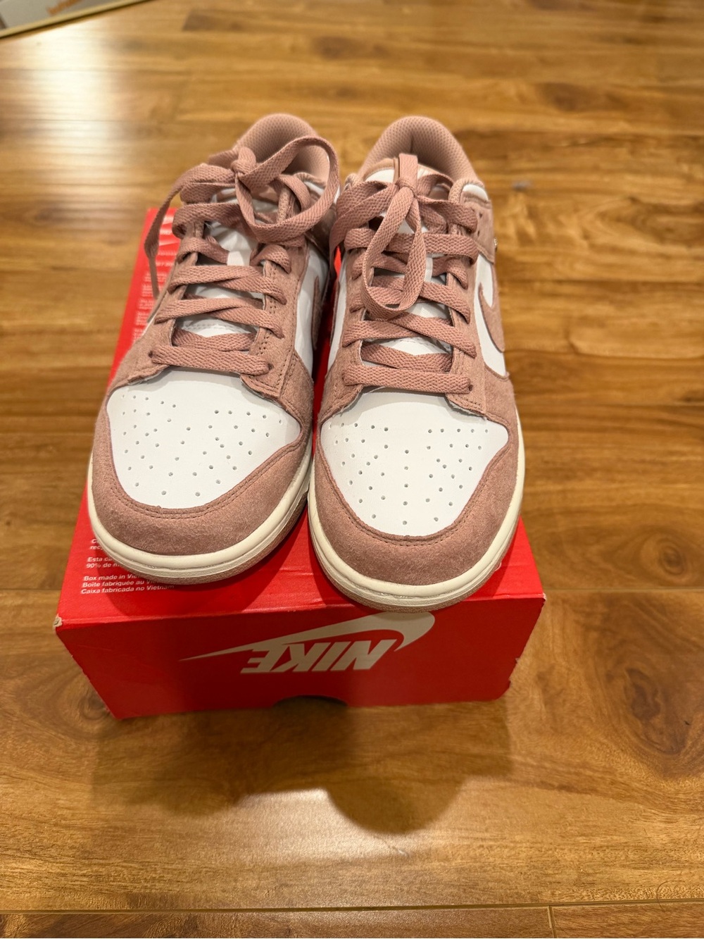 Nike Women's Low-Top Sneakers in Dusty Rose and White